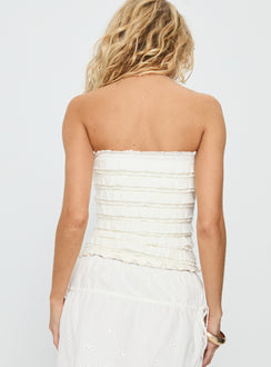 Jullian Strapless Textured Top Ivory