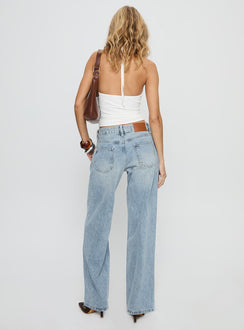 Serenitia Mid Rise Straight Leg Jeans Light Wash Tall