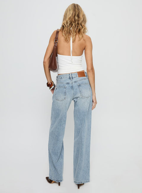 Serenitia Mid Rise Straight Leg Jeans Light Wash Tall