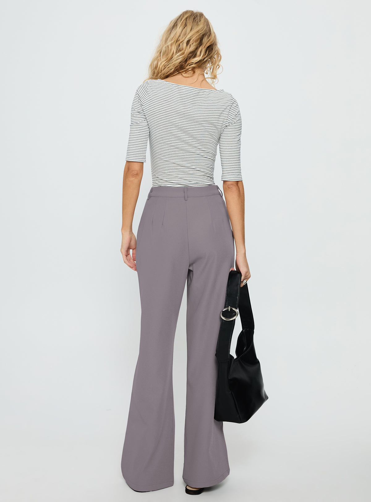 Ambient Wide Leg Pant Grey High Rise Pants Pants 