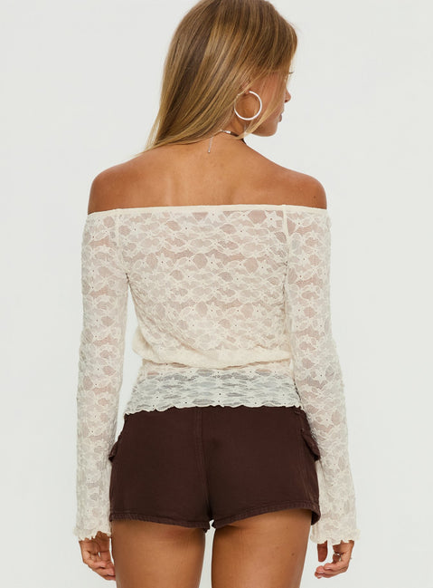 Korrine Off Shoulder Lace Top Cream