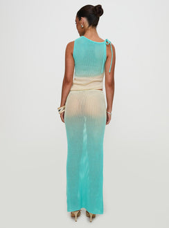 Auralia Knit Maxi Skirt Blue / Cream Maxi Skirts Skirts 