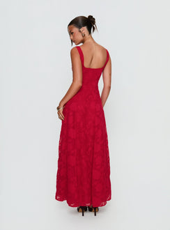 Margaux Burnout Maxi Dress Red