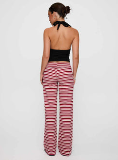back view of model wearing Princess Polly Dreamgirl Folded Pant Pink Multi Mid Rise Pants Pants 