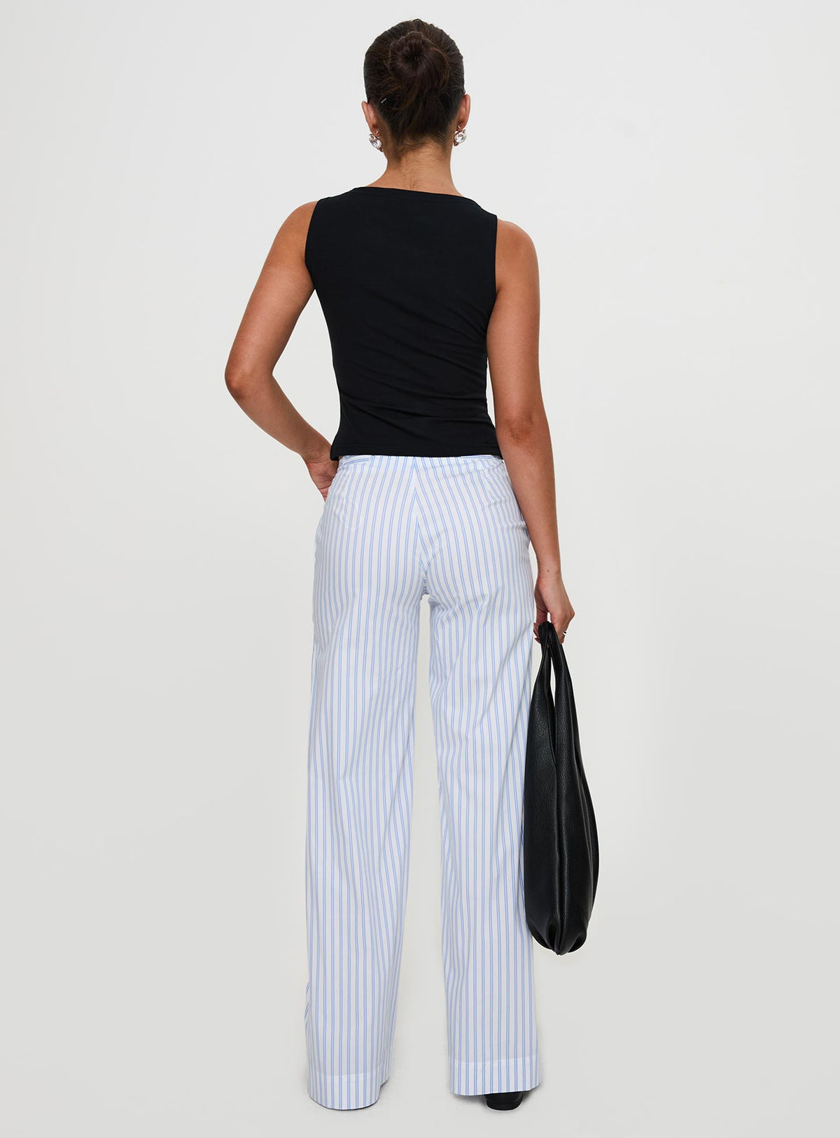 Collied Low Rise Pants Blue / White Stripe High Rise Pants Pants 