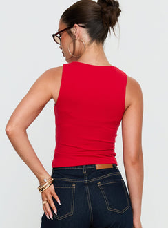 Georgetta Bust Detail Cami Top Red