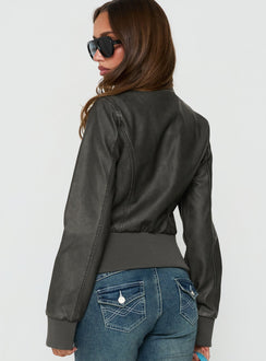 Marykate Funnel Neck Fitted Jacket Washed Black