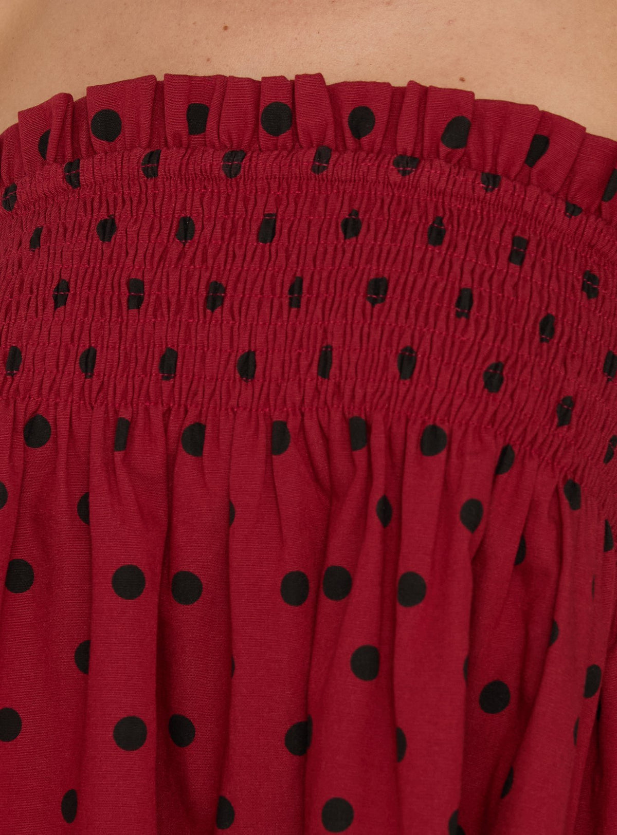 Peachy Keen Frill Cami Top Red Polka Dot