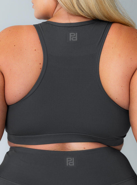 Grey active crop top