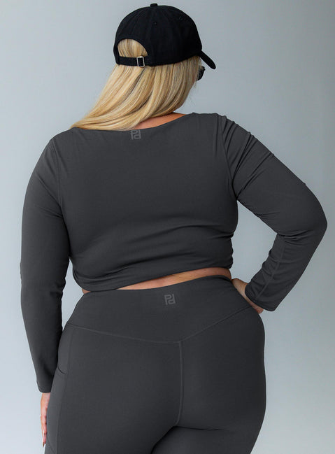 Long sleeve active grey top