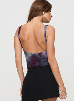 back view of model wearing Princess Polly Apatow Bodysuit Multi Sleeveless Bodysuit 