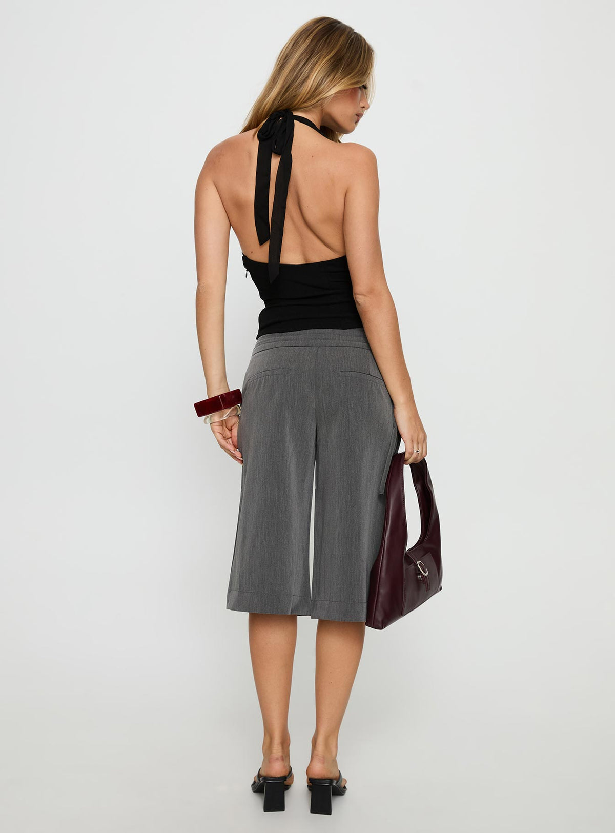 Rakelle 3/4 Tailored Shorts Dark Grey