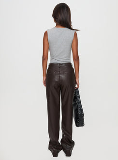 back view of model wearing Princess Polly Nolene Low Rise Pants Chocolate High Rise Pants Pants 