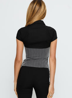 Bobette Corset Top Black / Grey