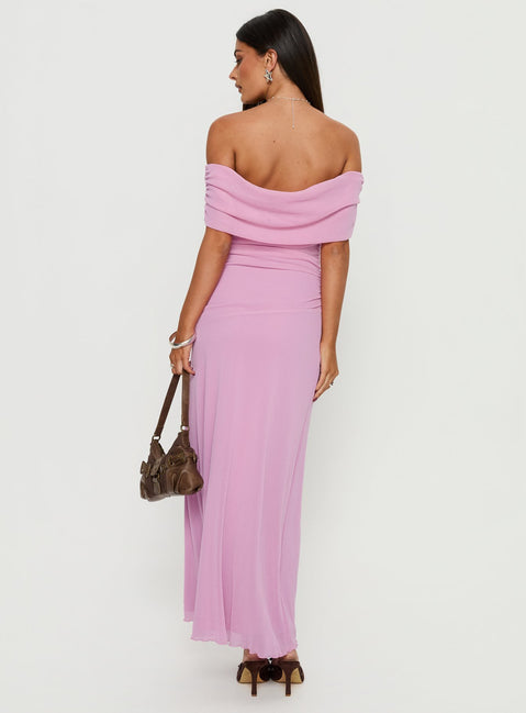 Penelopa Off Shoulder Maxi Dress Pink