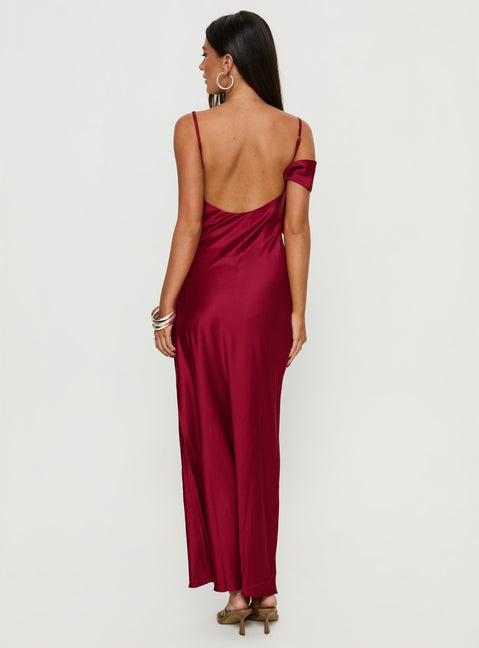 Silah Cowl Neck Maxi Dress Red