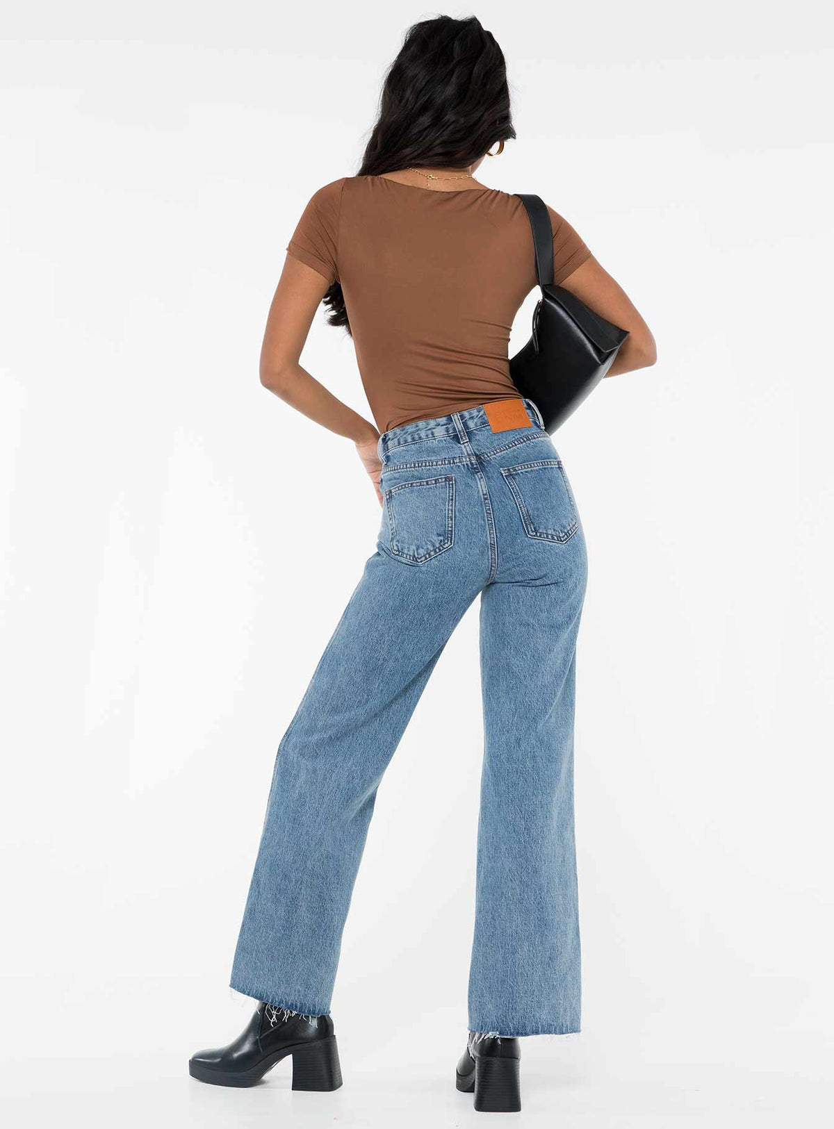 product Princess Polly Mid Rise  Arlington Straight Leg Denim Jeans Mid Wash