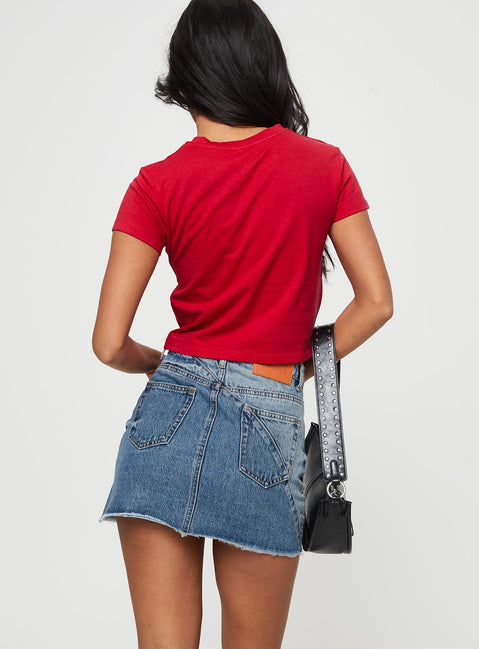 product Jellicoe Spliced Denim Skirt Multi Wash Princess Polly  Mini Skirts 