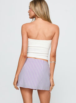 back view of model wearing Princess Polly Told You So Mini Skirt Multi Mini Skirts Skirts 