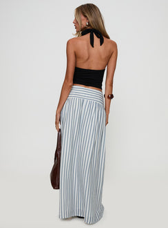 back view of model wearing Princess Polly Find Your Love Flowy Maxi Skirt White Maxi Skirts Skirts 
