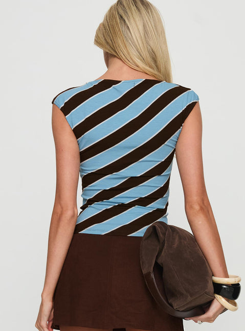 Nova Top Retro Stripe Blue