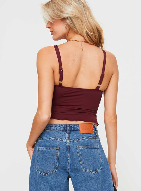product Princess Polly Sleeveless Asymmetric Neckline  Greyer Top Wine