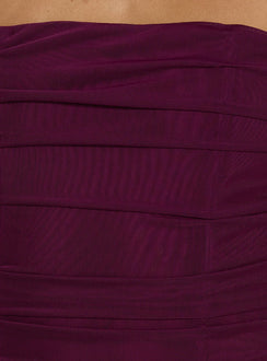 Indyanna Gathered Corset Mini Dress Plum