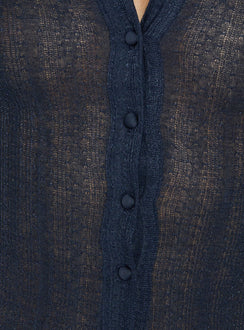 When You Sleep Long Sleeve Top Navy