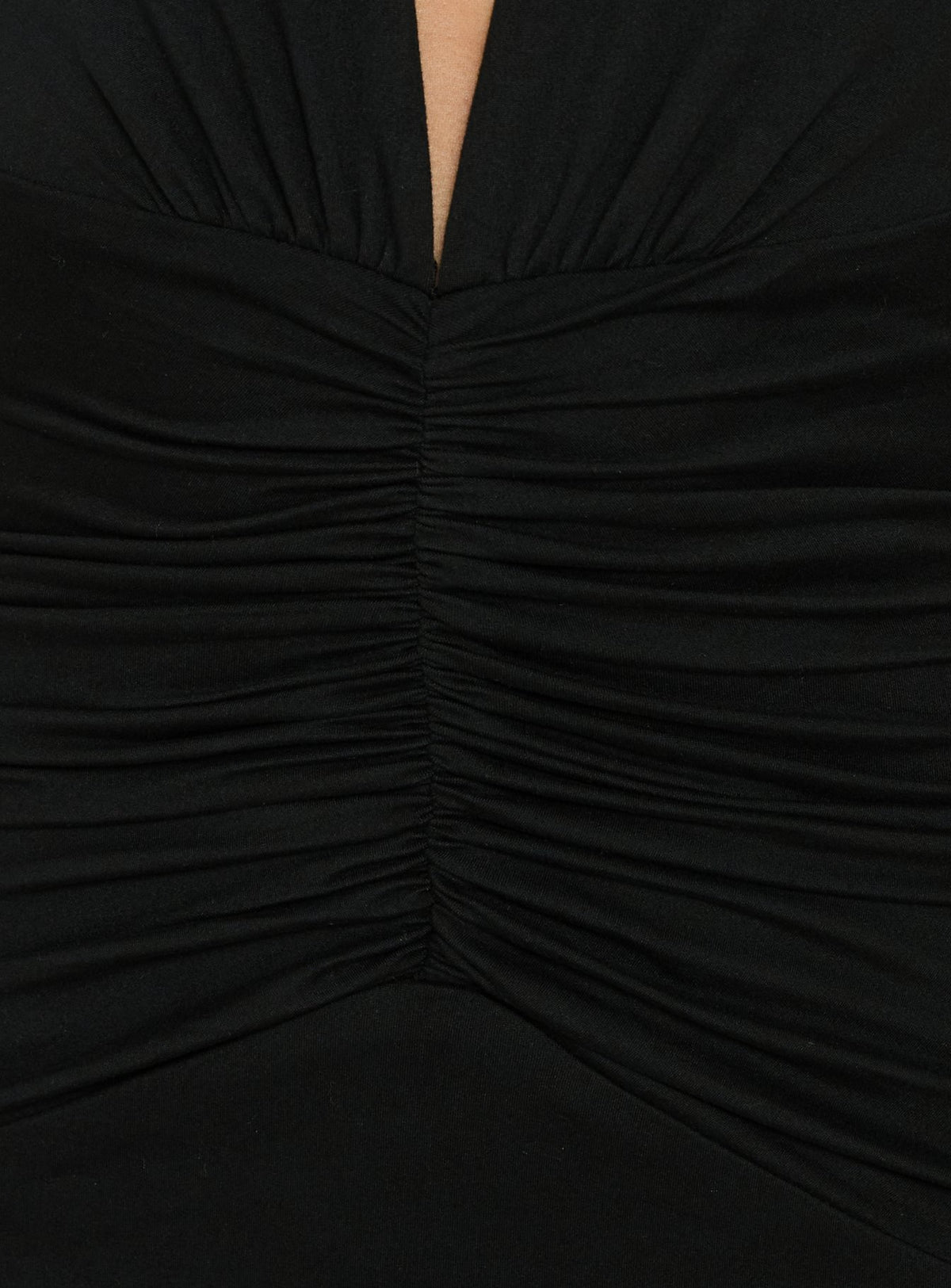 Kariee Plunge Neck Maxi Dress Black
