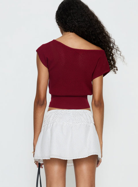 back view of model wearing Princess Polly Nomi Mini Skirt White Polka Dot Mini Skirts Skirts 
