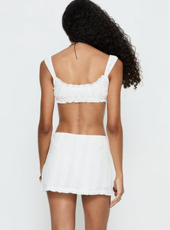 back view of model wearing Princess Polly Nyelle Frill Skort White Mini Skirts Skirts 