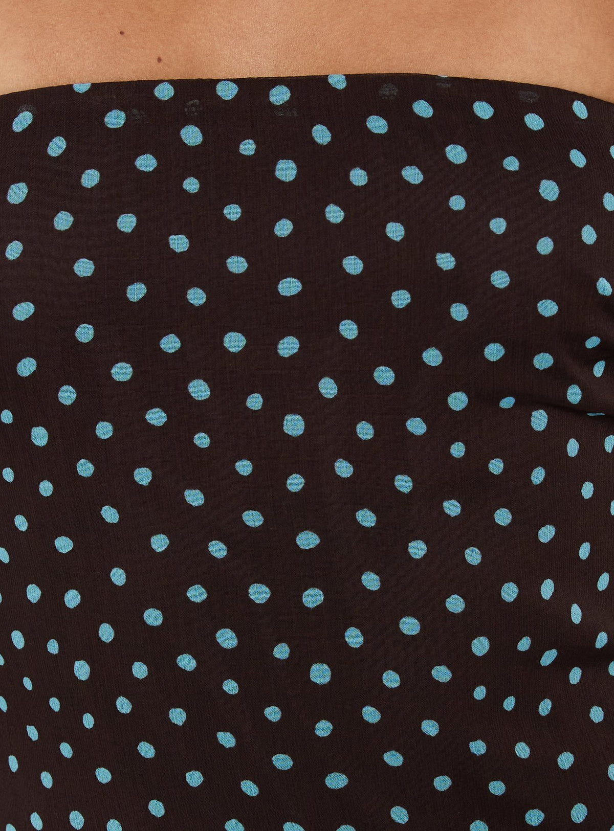 Isabettie Strapless Mini Dress Brown / Blue Polka Dot