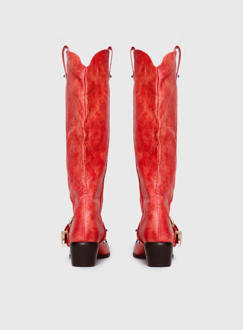 Rhode Cowboy Boots Red
