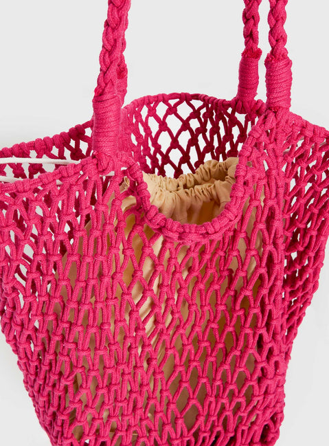 Deylin Woven Tote Bag Pink