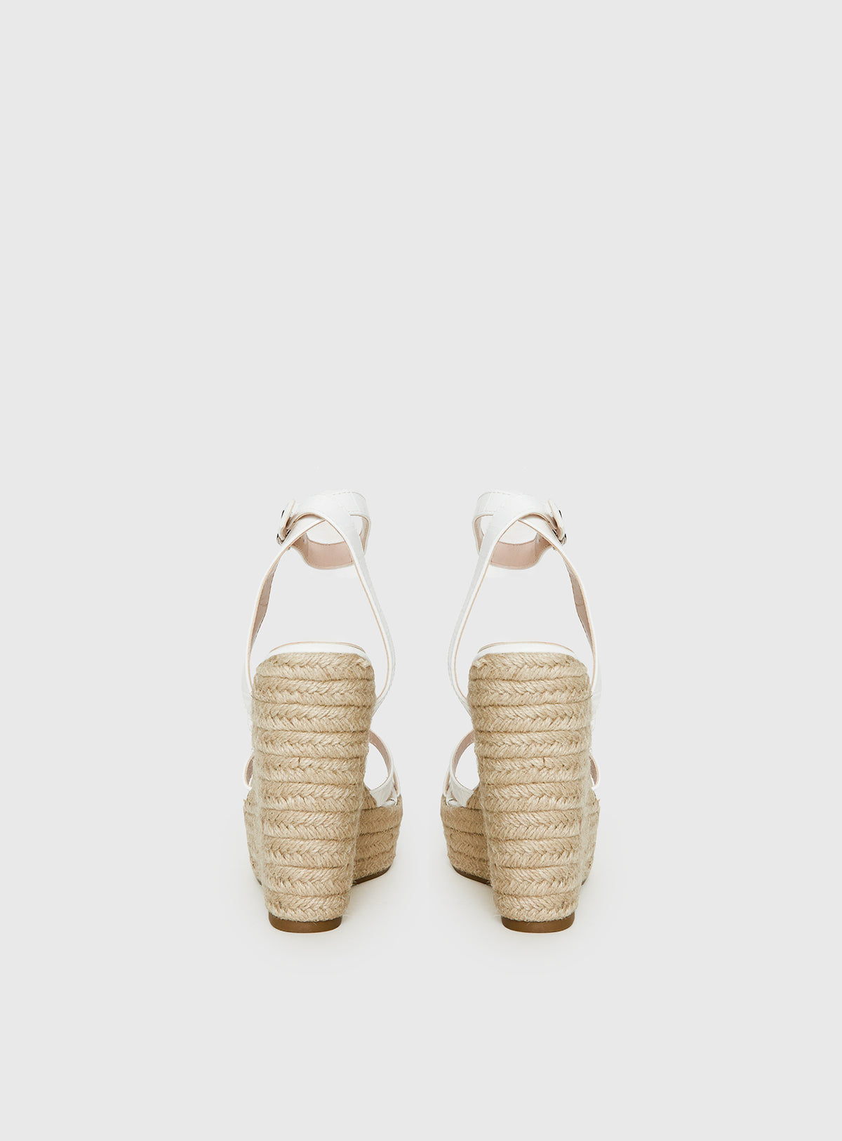Jesper Espadrille Wedged Heels White Croc