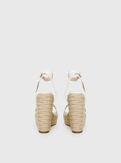 Jesper Espadrille Wedged Heels White Croc