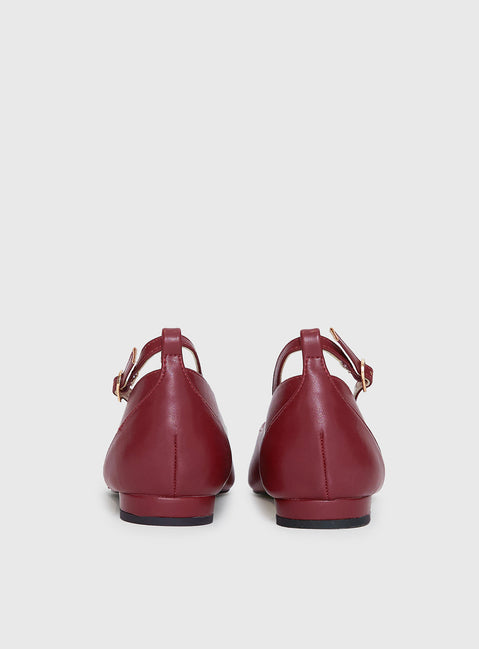 Oliny Ballet Flats Burgundy