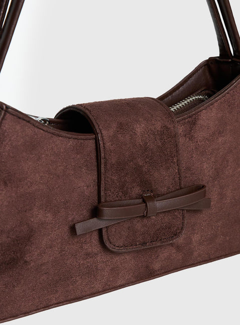 Scotlyn Shoulder Bag Faux Suede Brown