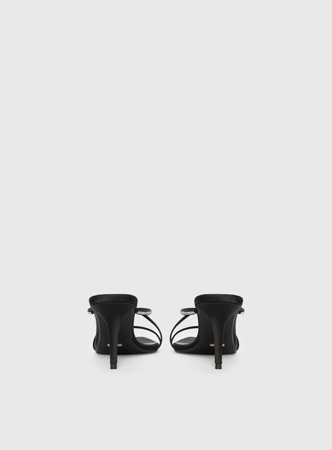 Billini Effy Heels Black Satin Diamante