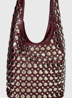 In The Crowd Shoulder Bag Burgundy / Silver