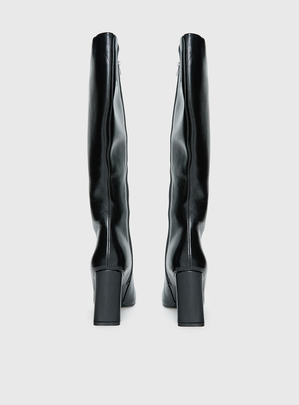 Sawyer Knee High Boots Black Crinkle