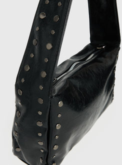 Kaiser Stud Detail Shoulder Bag Black