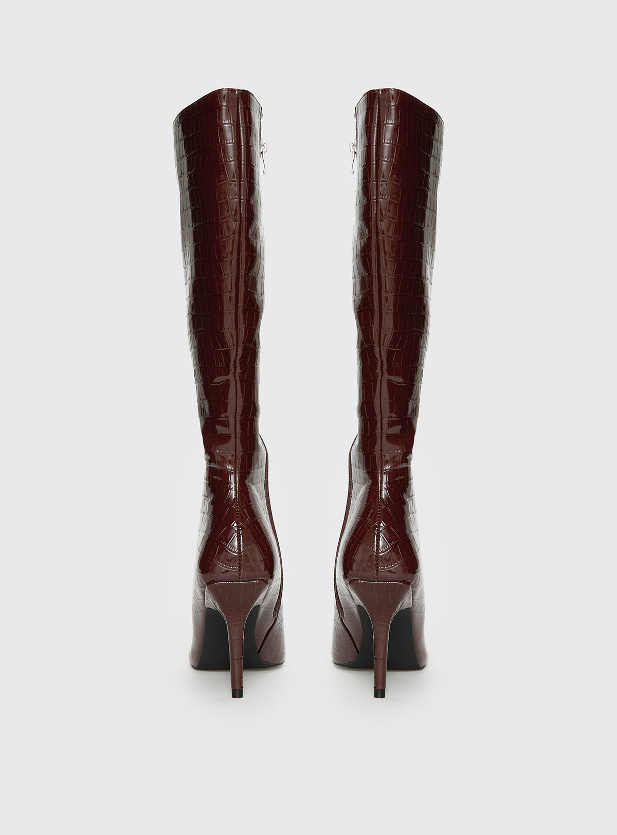 Alexx Knee High Boots Burgundy