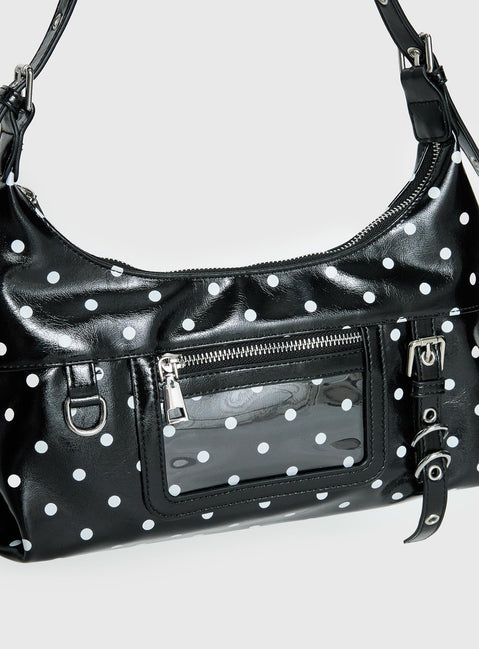 Fabray Cargo Bag Black Polka Dot