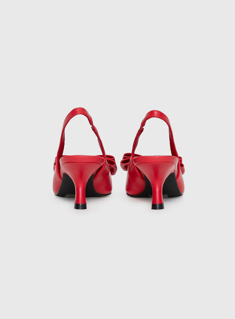 Janna Pointed Toe Heels Red