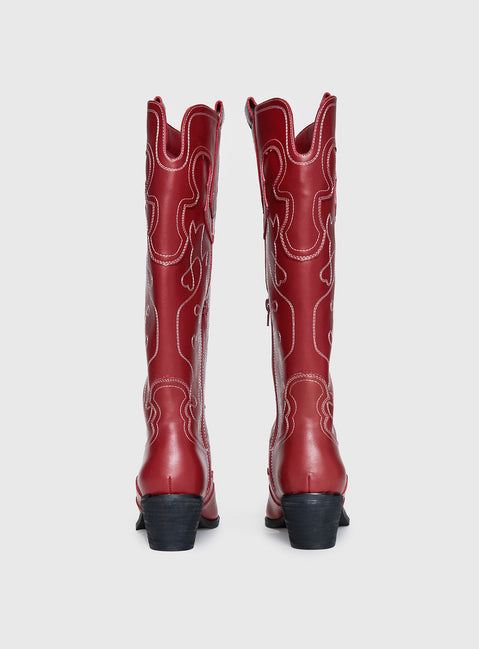 Therapy Malvin Cowboy Boots Cherry