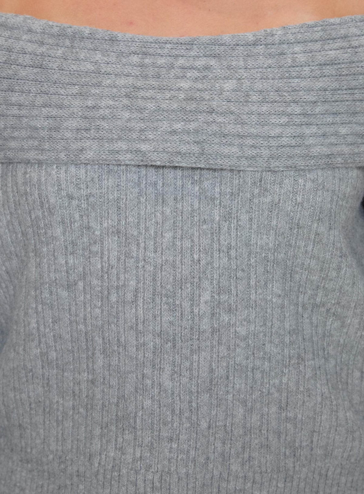 product Princess Polly Snowie Off Shoulder Knit Sweater Grey Curve Jumpers 