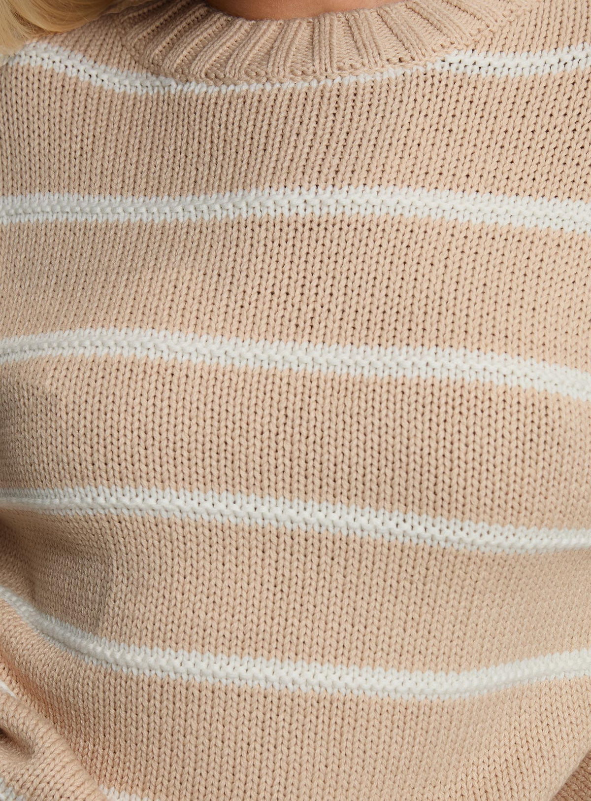 product Princess Polly Read Your Mind Knit Sweater Cream Stripe Jumpers 