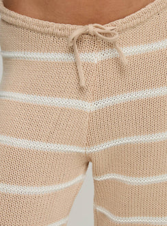 product Princess Polly Read Your Mind Knit Pant Cream Stripe High Rise Pants Pants 