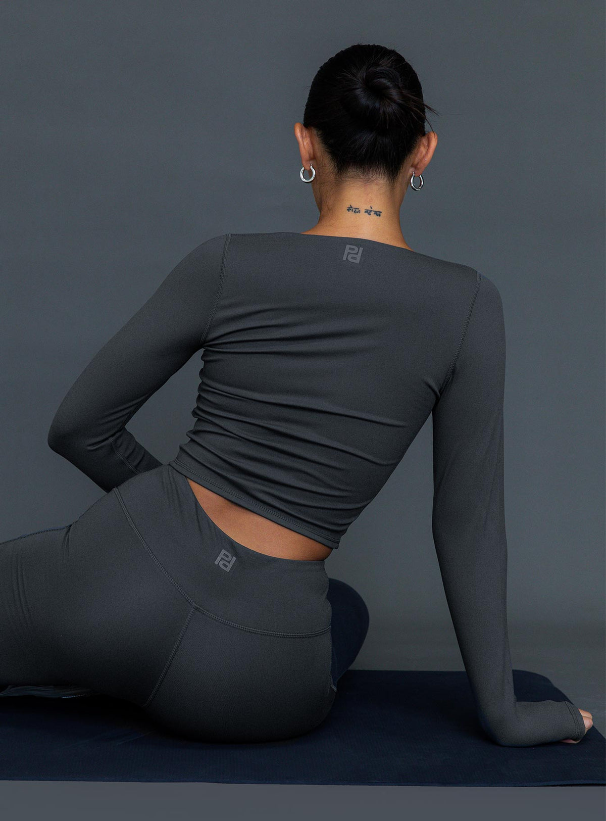 Grey long sleeve active top